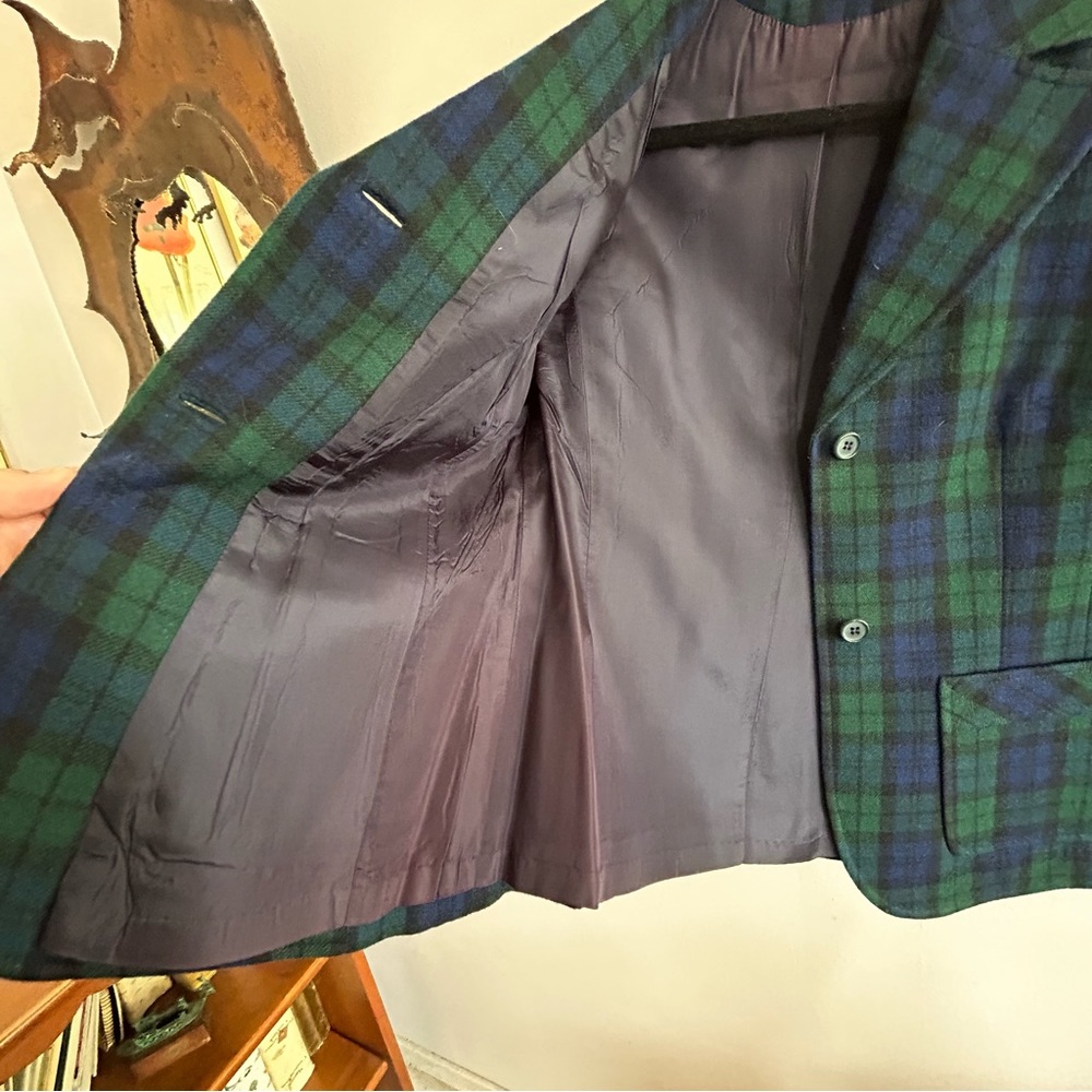Vintage Pendleton Wool Black Watch Tartan Plaid Blazer - Picture 6 of 8